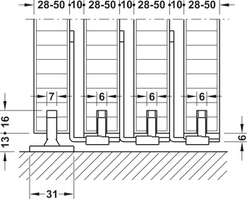 Ensemble de ferrures, Ensemble supplémentaire d’empilage Slido D-Line11 pour 50P–120P, 50C–120C et 50I–120I