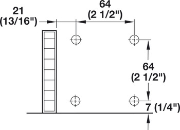 Système de niveleurs pour armoire de plancher, plaque de montage carrée, pour pied de Ø78 mm
