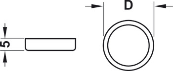 Niveleur de base, rond, à appuyer/à enfoncer, Ø 20–24 mm