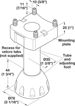 Système de niveleurs pour armoire de plancher, Ø78 mm