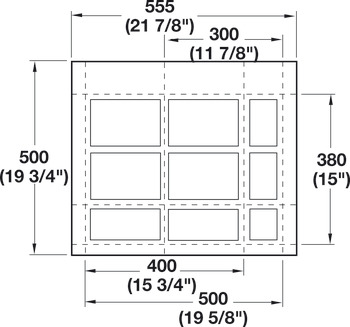 Modules de rangement pour tiroirs médicaux, Profondeur, 57 mm