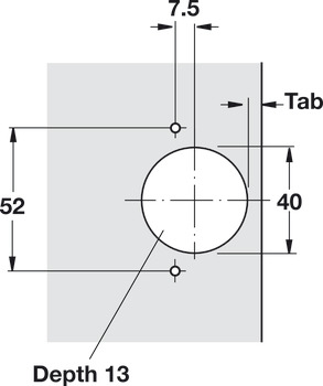 Charnière dissimulée, Duomatic 94°, pour portes en bois jusqu'à 40 mm, montage à demi-recouvrement/montage jumelé