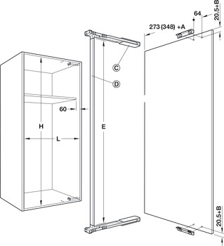 Ferrure pivotante latérale, Swingfront 20 FB, pour portes en bois ou étroites avec cadre en aluminium