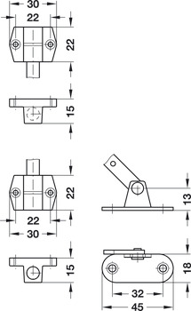 Compas d'abattant, Mécanisme de verrouillage de type étoile avec freinage, sans aimant