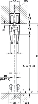 Quincaillerie pour portes coulissantes, HAWA Porta 100 GU/G/GF/GFO, ensemble