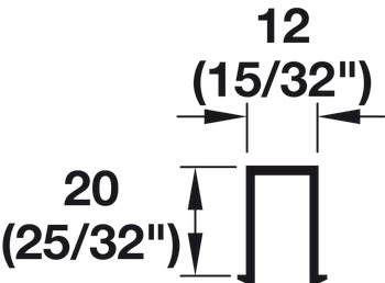 Rail de guidage, 20 x 12 (13/16” x 1/2”), à coller