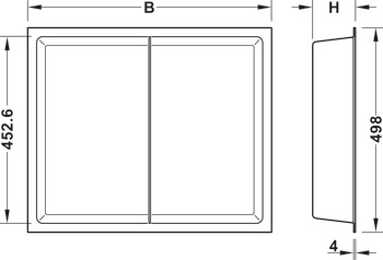 Boîte, Élément à accrocher pour cadre d'extension Häfele Dresscode