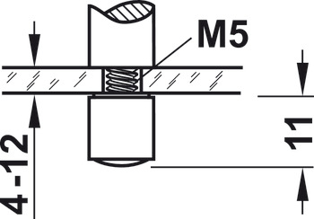 Ferrure de suspension pour galerie, Système de galeries, pour 1 galerie 6 mm (1/4), poteau central