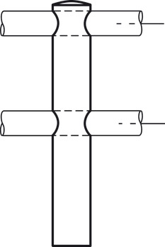 Ferrure de suspension pour galerie, Système de galeries, pour 1 galerie 6 mm (1/4), poteau central