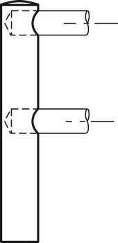 Ferrure de suspension pour galerie, Système de galeries, pour 2 galeries 6 mm (1/4), poteau d’extrémité