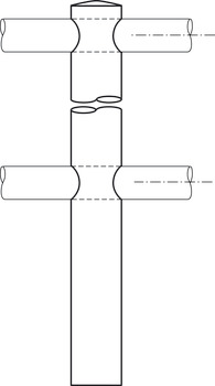 Ferrure de suspension pour galerie, Système de galeries, pour 2 galeries 10 mm, poteau d’extrémité