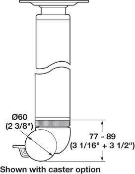 Roulettes avec frein, système et pieds KOYO Ø60 mm
