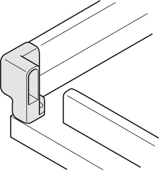 Porte-rail simple, pour systèmes de tiroir 6610, 6035, 6036, 6026, 6136, 6236