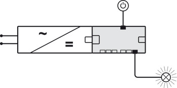 Distributeur, Häfele Loox5, 6 voies, boîtier à boîtier avec fonction de commutation