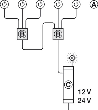 Boîtier d'interrupteur multiple, Avec connexion croisée