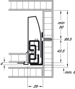 Élément de tiroir, cadre creux, hauteur de 122 mm, Nova Pro