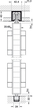 Garnitures pour portes coulissantes, Slido W-Fold32 100T, ensemble
