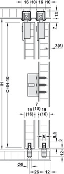 Quincaillerie pour portes coulissantes, Slido F-Line21 20C, ensemble