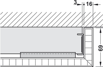Garnitures pour portes coulissantes, longueur 2000 mm