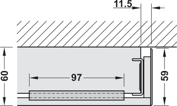 Garnitures pour portes coulissantes, longueur 2000 mm