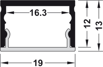 Profilé aluminium, Hauteur de 12 mm (15/32)