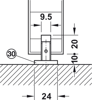 Quincaillerie pour portes coulissantes, Häfele Slido D-Line11 50I / 80I / 120I, garniture sans rail de roulement