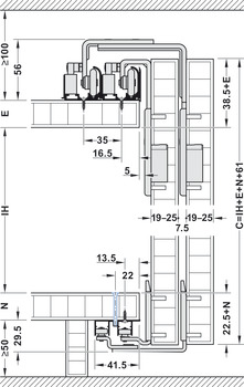 Garnitures pour portes coulissantes, Slido F-Line31 60A, Garniture