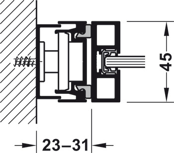 Garnitures pour portes coulissantes, Häfele Slido D-Line11 50C / 80C / 120C, garniture sans rail de roulement