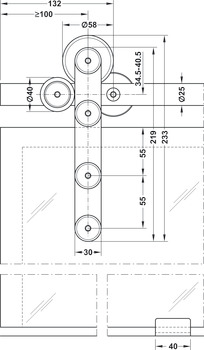 Quincaillerie pour portes coulissantes, Slido Design 70-V/100-V, garniture
