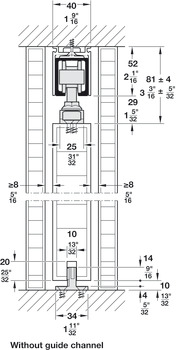 Profil de séparateur, Pour rail de roulement avec dispositif de verrouillage à baïonnette