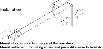 Entraîneur de porte, Prévient le risque de collision des profilés de poignée lorsque l’on pousse les portes vers l’arrière