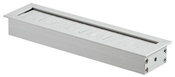 Passe-fils en aluminium anodisé, Rectangulaire 180 x 45 mm avec brosse