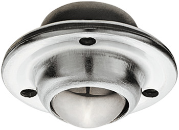 Roulette pivotante type « boule », articulé, acier