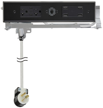 Tiroir d’accueil, Duo Blade avec 2 prises CA, 2 ports USB-C (PC) et 4 ports USB-A