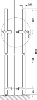 Door handle, Stainless steel, Startec, model PH 2139, lockable